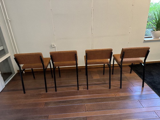 Set of 4 Vintage Design Martin Visser Dining chairs - 1960s, Spectrum, Metal, Textile, Black (photo 8 of 15)