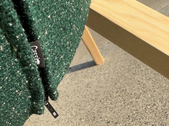 CASSINA P22 Armchair + Ottoman design PATRICK NORGUET green | ash – Textile (photo 4 of 14)