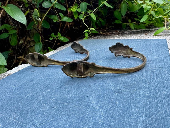 Pair of bronze putti coat hooks signed Art Nouveau period – Coat racks (photo 3 of 5)