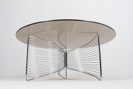 Mesa de centro espacial de alambre al estilo de Warren Platner, Alemania, década de 1970