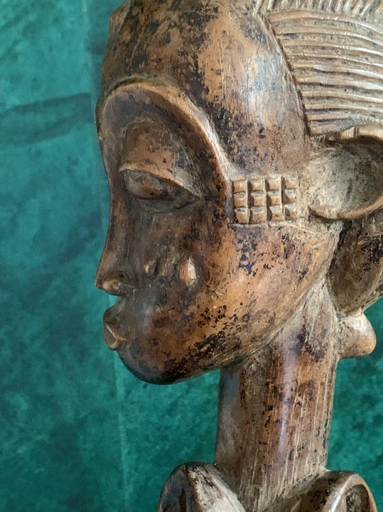 Rare Baoulé Ceremonial Spoon - Triple Figure. Acquired in Dakar, 1980s - 73 cm – Sculpture, Wood (photo 7 of 13)