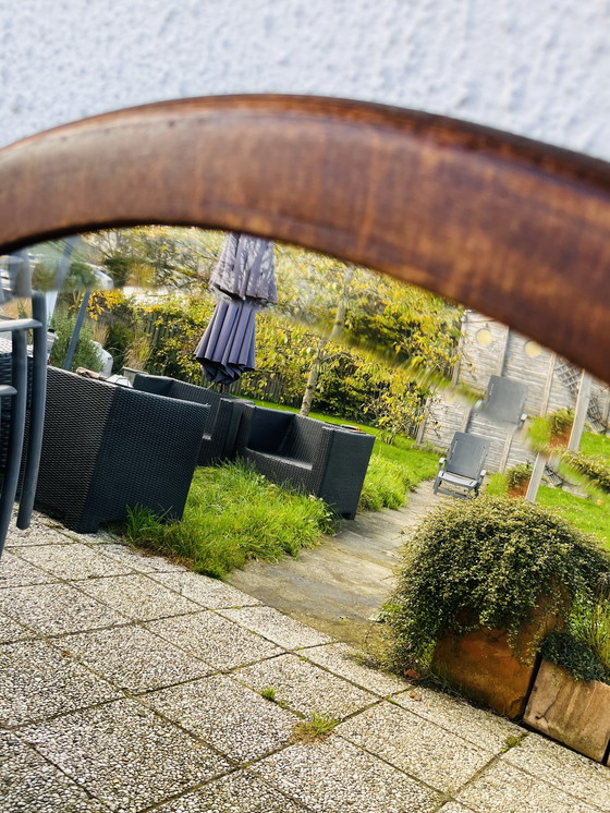 Image 1 of Miroir biseauté rond en bois