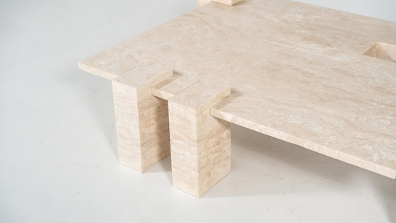 Image 1 of Contemporary Travertine Coffee Table, Italy