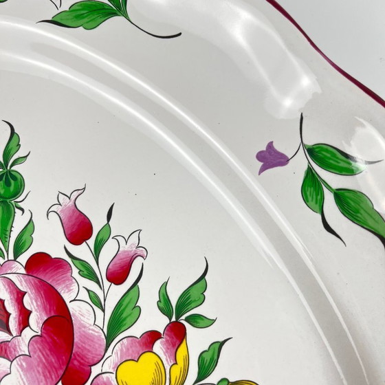 Image 1 of Ovale schaal met plat uiteinde, model Réverbère van KG Lunéville