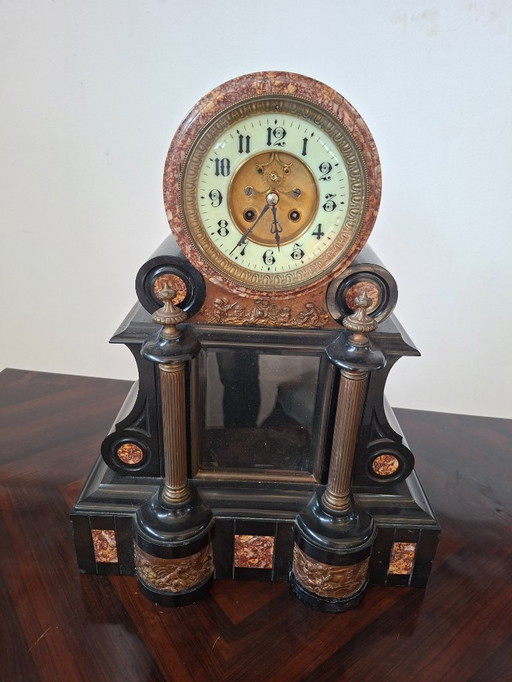 Espléndido tríptico de repisa de chimenea estilo Napoleón III (segunda mitad del siglo XIX)