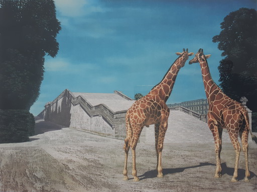 Carel Willink Two giraffes in park Versailles
