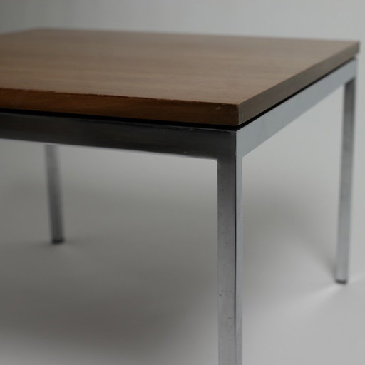Early Florence Knoll Side Table for Knoll International, Teak and Chrome, c. 1960