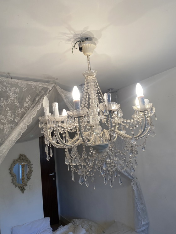 Lustre vintage Renaissance en cristal ivoire – Crystal (photo 3 of 5)