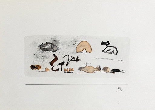 Hans EPP - Magnificent abstract painting from 1968 - framed