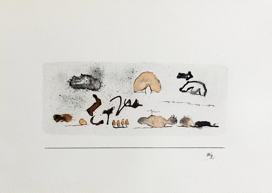 Image 1 of Hans EPP - Magnificent abstract painting from 1968 - framed