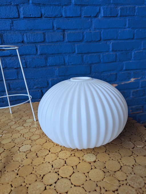Vintage scandinavian opaline glass table lamp, 1960s
