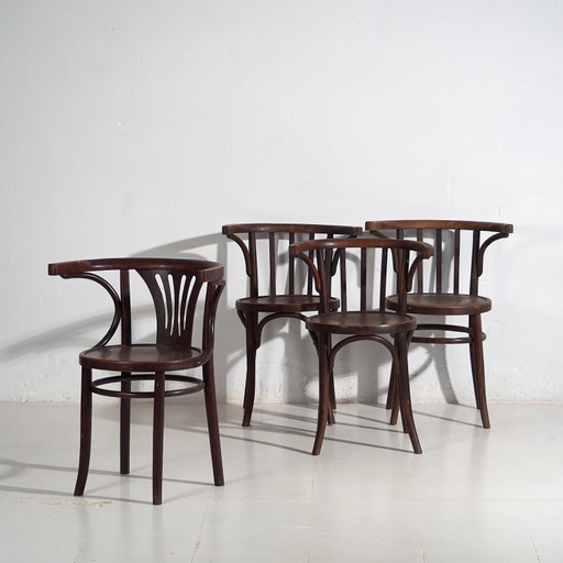 Sedie antiche Thonet con braccioli (c.1920). Set di 4 pezzi #3 – fauteuils