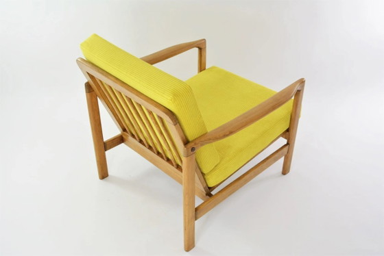 Image 1 of Fluorescerend gele corduroy futon fauteuil
