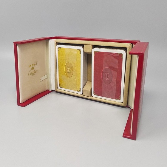 Image 1 of Wunderschöne, originale Spielkartenbox von Cartier aus den 1970er Jahren in exzellentem Zustand. Hergestellt in Frankreich.