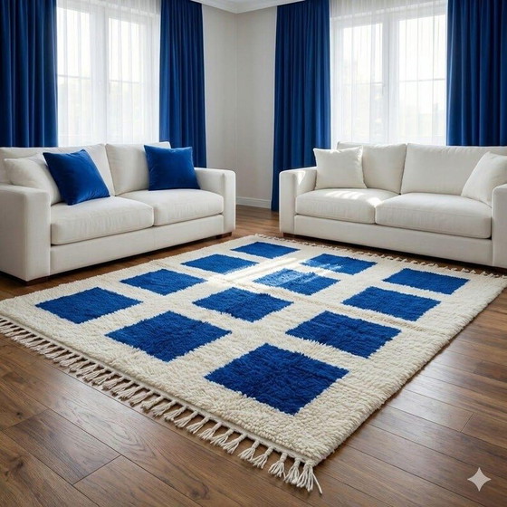 Custom-made blue tiled Rugs & carpets – Textile, Wool (photo 2 of 8)