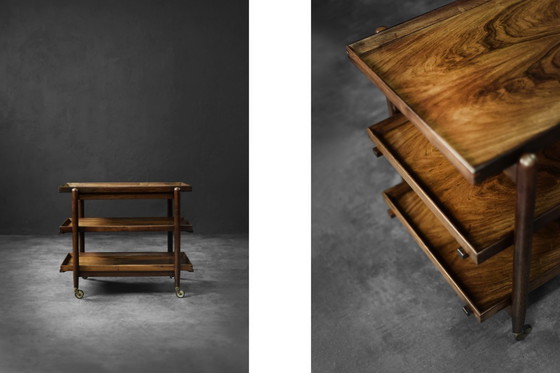 Image 1 of Chariot de service Ph23/2 en palissandre de Poul Hundevad, Mid Century Danish Modern, 1960s