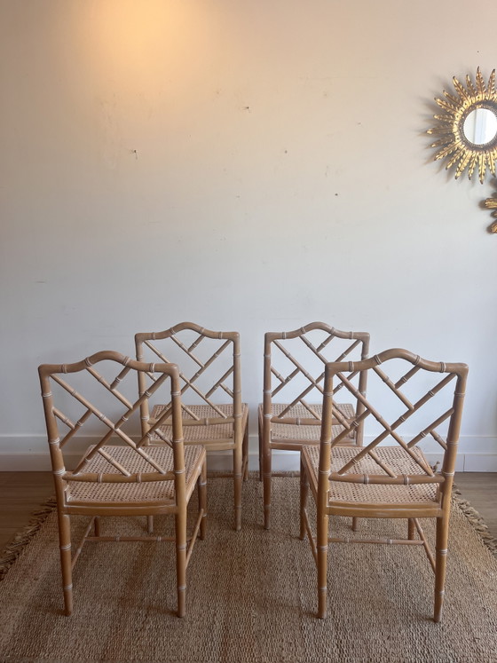 Image 1 of 4 ‘Faux Bamboo’ Chippendale Jonathan Adler stoeken