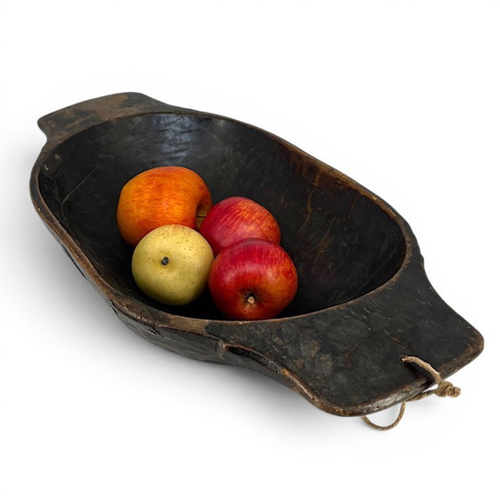Image 1 of Antike handgeschnitzte Holzmulde / Primitive Wabi-Sabi Schale