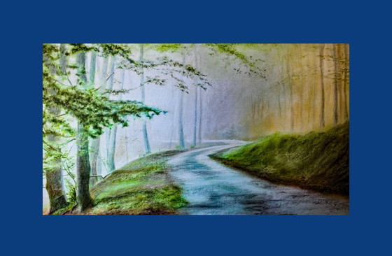 Image 1 of Original pastel landscape painting. Landscape drawing. Pastel landscape. New.