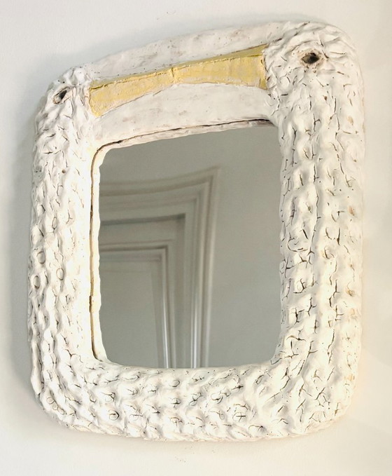 Image 1 of Contemporary French ceramic mirror – Stork by Renzo Maar