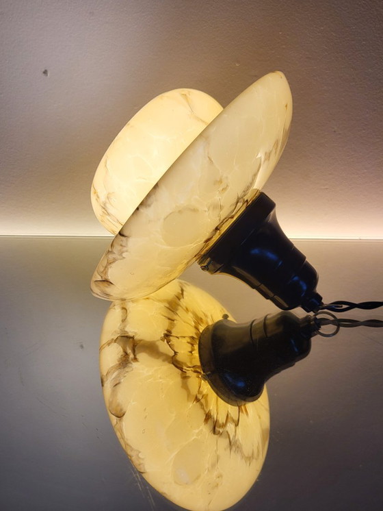 Image 1 of Opalglaslampe im Art-déco-Stil in UFO-Form, Verreries de Scailmont, Henri Heemskerk, Belgien