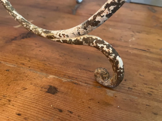 Image 1 of French Table Side Table Art Nouveau 1890 With Faux Marbre Hand Forged