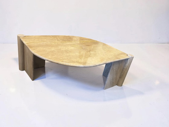 Image 1 of Vintage Italian travertine coffee table