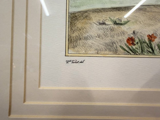 Engelse prent Ruiter in notenhouten lijst – Kunst, Glas, Papier (photo 4 of 6)