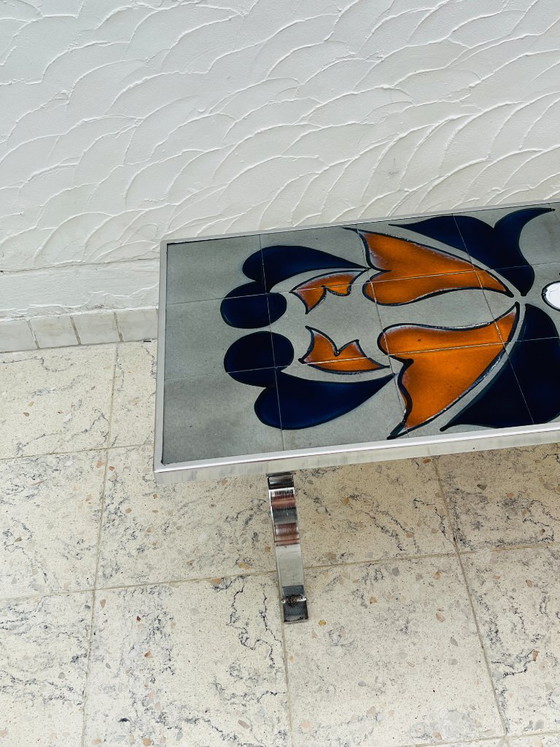 Tavolino Metakore in ceramica Vallauris, firmato Cedem – Tavolini da caffè, Chrome (photo 3 of 18)