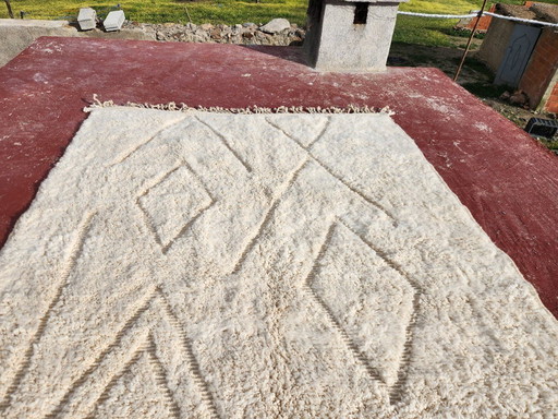 Großer, authentischer Beni-Ouarain-Teppich, 300 × 200 cm – Handgeknüpfter marokkanischer Berberwollteppich – Unikat