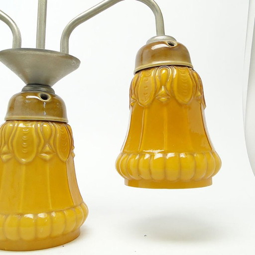 Mid-Century Chandelier From Polam, Germany, 1970s – kroonluchters, Ceramic, Metal (photo 2 of 9)