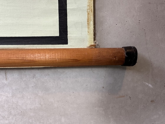 Image 1 of Vintage XL Linnen Schoolkaart ‘Periodiek Systeem Van De Elementen’ - 1966