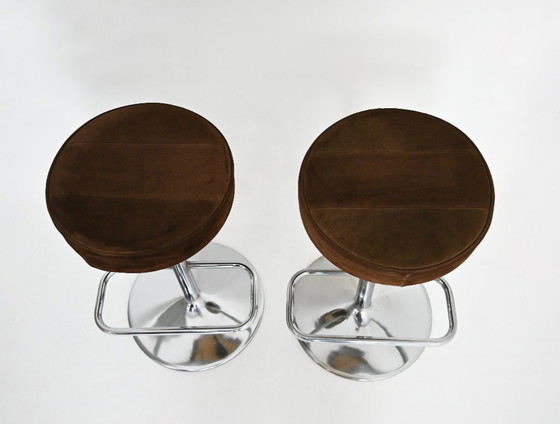 Image 1 of Bar set with 2 stools in the style of Willy Rizzo, 1970s