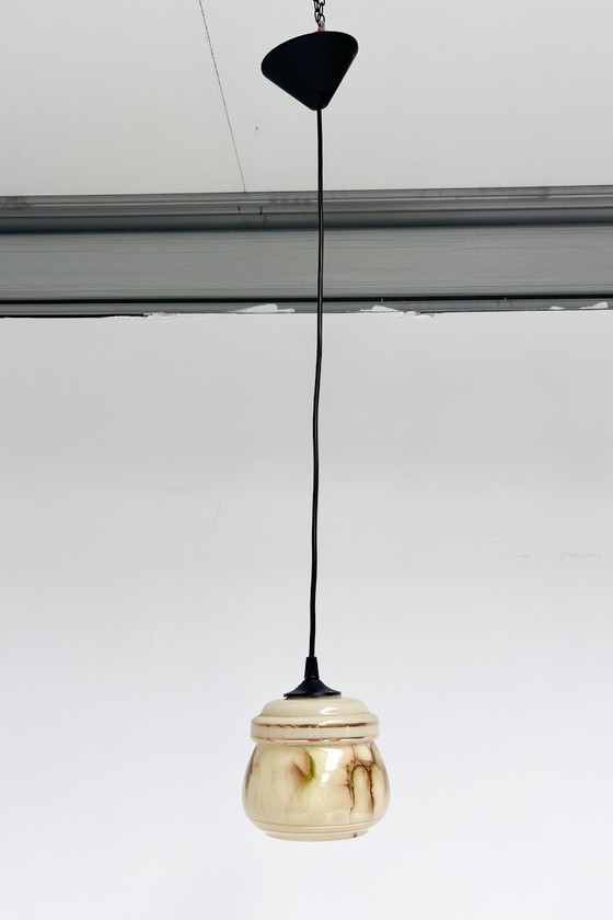 Set di 2 lampade da soffitto vintage con motivo marmorizzato, anni '60 – Lampade a sospensione, Glass (photo 9 of 9)