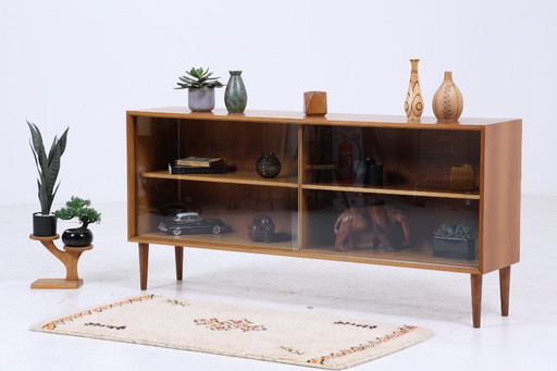 Vintage glass sideboard 60s | Platon series by Lothar Wegner - Mid - Century showcase wood design 2/4 #05-32