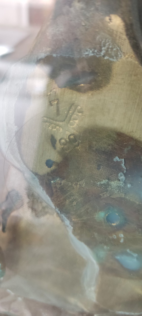 Image 1 of Sculpture organique en bronze « Météore » sur un socle en verre immergé - Milieu du XXe siècle