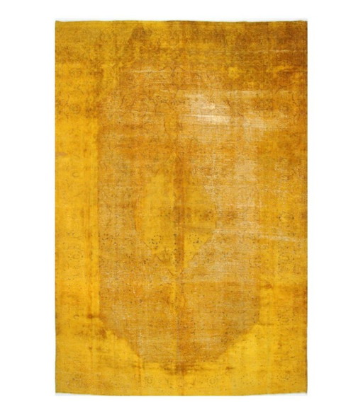 Oosters Handgeknoopt Vintage Kunst Klassiek & Reliëf Design 422 x 281 cm Gele Kleur