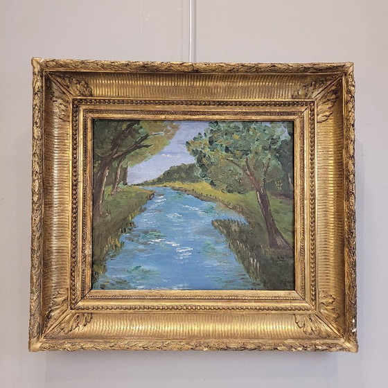 Image 1 of “Paisaje fluvial” Escuela Francesa, Impresionismo, p. s. XX – Francia