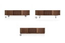 Credenza in noce O-S02 anta scorrevole e 3 cassetti 240