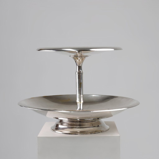 Large Stamped Antique Silver-Plated Etagere, France, 1900s
