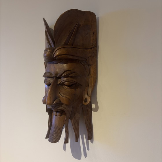 Image 1 of Decoratieve handgesneden houten  Chinese masker