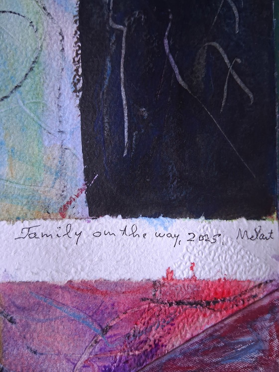 Image 1 of Family on the way,geschildetd in gemengde techniek op 300 gram aquarelpapier