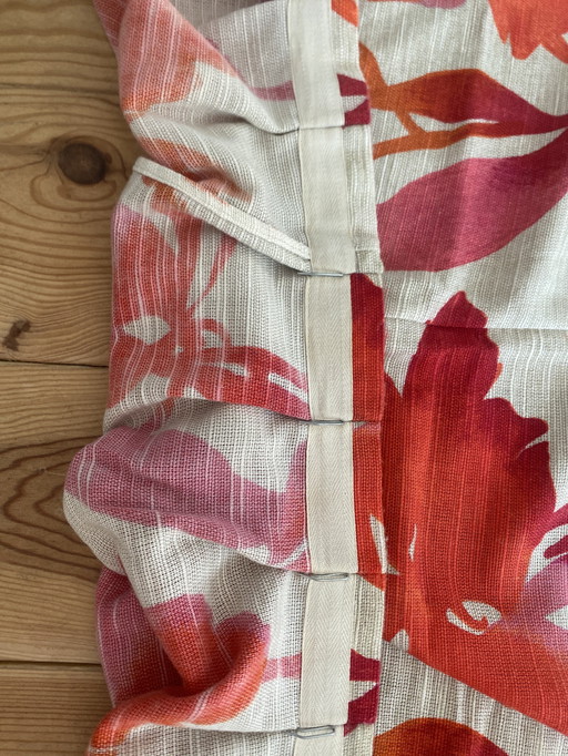 Vintage Gordijnen Roze Bloemen