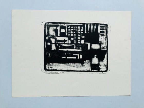 Image 1 of Wim Motz - Litografía de época - 1950 - Puerto