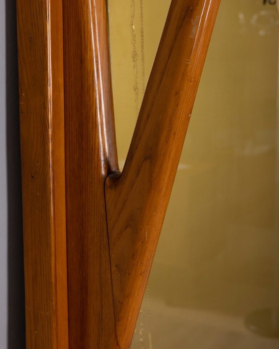 Image 1 of Appendiabiti da parete vintage anni 50 in legno e vetro decorato design Italiano