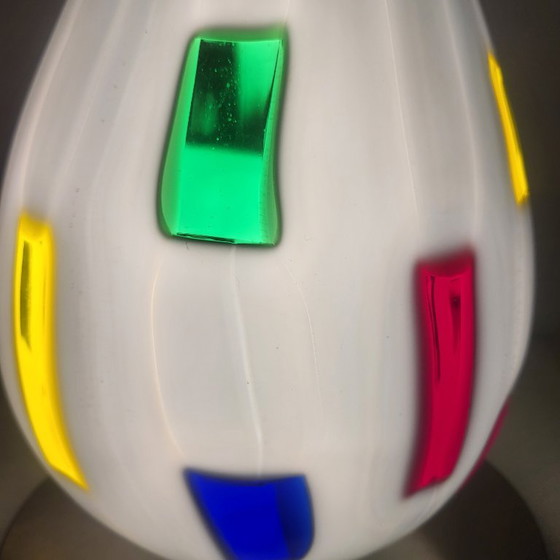 Image 1 of Table lamp in colored glass, Zicoli Italy