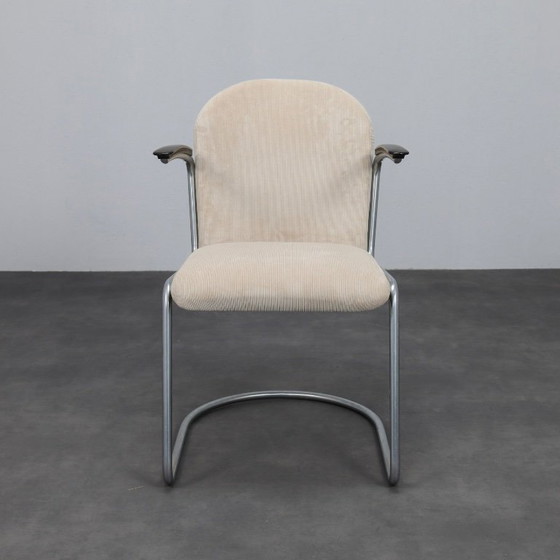 Image 1 of Set di tre poltrone in acciaio tubolare Gispen 413 di W.H. Gispen, Paesi Bassi, anni '50