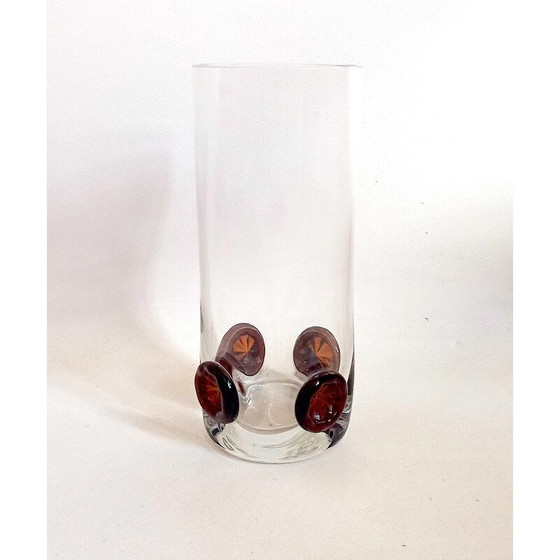 Image 1 of Vintage crystal vase inlaid with buttons, 1970