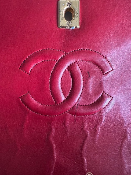 Image 1 of Borsa Chanel a patta singola, rossa e nera