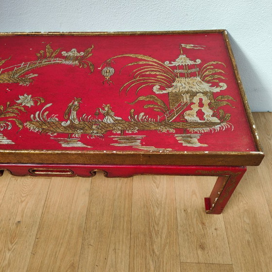 Image 1 of Vintage Chinoiserie Japandi Salontafel, Koffietafel Hout